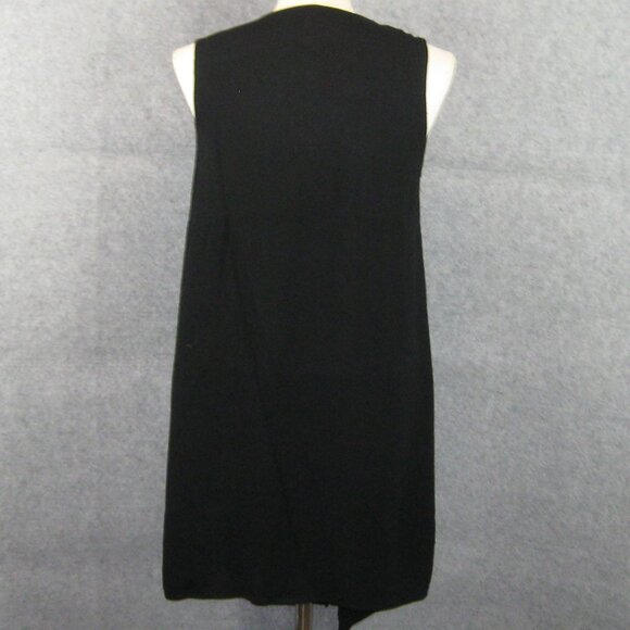 NY Collection Long Open Vest Black Small NWT - Picture 4 of 7